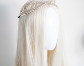 Gold Crystal Cross Hair headband - Panmilli | large crystals | women accessory | Goddess headpiece | Bridal headband | bling bling headband — image 4