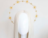 Gold Flower Halo Crown: Bridal Goddess Headpiece — image 5