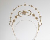 Gold Star Halo Headband: Celestial Bridal Crown, Goddess Headpiece — image 1