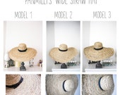 Personalized Wide Brim Straw Sun Hat - Custom Vacation Hat — image 2