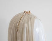 Gold Bow Crystal Headband: Goddess Queen Bridal Headpiece — image 7