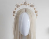 Gold Star Halo Headband: Celestial Bridal Crown, Goddess Headpiece — image 1