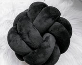 Matte Black Knot Pillow: Handmade Scandinavian Decorative Cushion — image 1