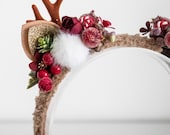 Reindeer Antler Headband | Whimsical Christmas Cosplay Headpiece |  Handmade by Panmilli — image 3