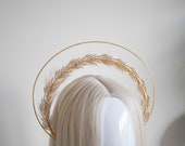 Gold Crystal Bridal Halo: Goddess Wedding Headpiece — image 4