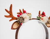 Reindeer Antler Headband | Whimsical Christmas Cosplay Headpiece |  Handmade by Panmilli — image 8