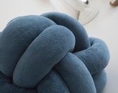 Matte Blue Knot Pillow: Scandinavian Decorative Cushion — image 5