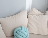 Sky Blue Plush Knot Pillow: Scandinavian Decorative Cushion — image 5