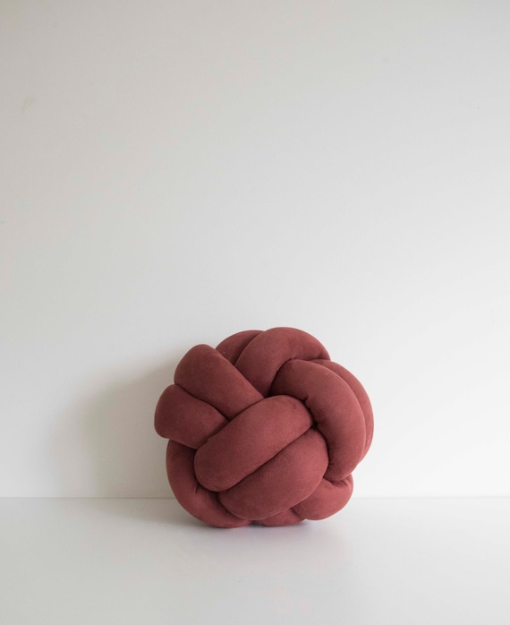 Chestnut Brown Knot Pillow: Modern Scandinavian Decor