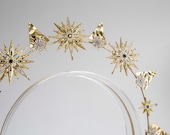 Gold Star Halo Headband: Blue Crystal Celestial Crown — image 4