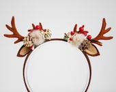 Reindeer Antler Headband | Whimsical Christmas Cosplay Headpiece |  Handmade by Panmilli — image 7
