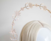Gold Star and Moon Halo Headband: Bridal Celestial Crown — image 8