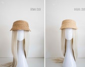 Raffia Straw Sun Visor: Adjustable Beach Vacation Hat — image 3
