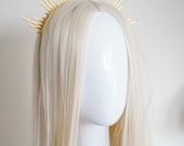Gold Metal Sun Crown: Goddess Bridal Headpiece - Panmilli - 7 rays or 9 Rays — image 8