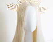 large Gold Sun Crown Headpiece: Goddess Bridal Headband — image 4