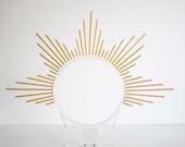 large Gold Sun Crown Headpiece: Goddess Bridal Headband — image 2