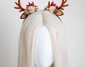 Reindeer Antler Headband | Whimsical Christmas Cosplay Headpiece |  Handmade by Panmilli — image 4