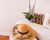 Light Coffee color hat - Large Size of head - Brim 7 inches - Custom, Personalized, Summer floppy hat — image 6