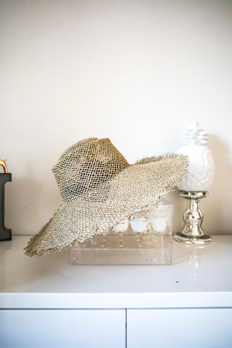 Boater crown the spencer wide brimmed Boater Lucky Fray Panama Hat natural woven style woman hat frayed edge Panmilli hat