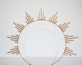 Golden Sunburst Halo Crown, spike Celestial Headband, Modern Tiaras, Bridal Sun Headpiece, Celestial Festival Accessory, Gold Metal halo — image 3