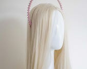 Light Pink Crystal Halo Crown: Silver Goddess Headpiece — image 5