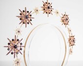 Gold Star Halo Headband: Burgundy Red Celestial Crown — image 6