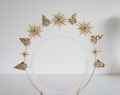 Gold Star Halo Headband: Blue Crystal Celestial Crown — image 2