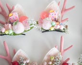 Soft Pink Reindeer Antler Clip : Festive Holiday Hair Accessories — image 6