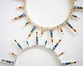 Rainbow Crystal Crown - Celestial Headpiece - Festival Hair Accessories — image 2