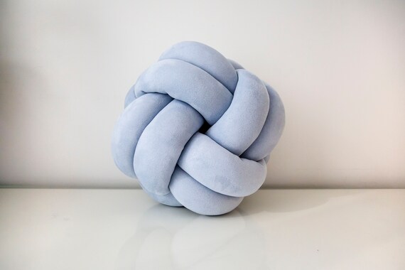 Blue top knot pillow
