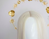 Gold Flower Halo Crown: Bridal Goddess Headpiece — image 4