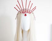 Red Crystal Spiked Tiara: MET Gala Inspired Headpiece — image 2