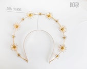 Gold Flower Halo Crown: Bridal Goddess Headpiece — image 3