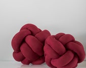 Matte Red Wine Knot Pillow: Scandinavian Home Decor — image 7