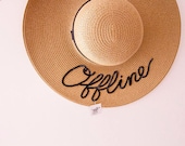 Light Coffee color hat - Large Size of head - Brim 7 inches - Custom, Personalized, Summer floppy hat — image 2