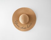 Customized Coffee Color Sun Hat: Personalized Floppy Hat — image 1