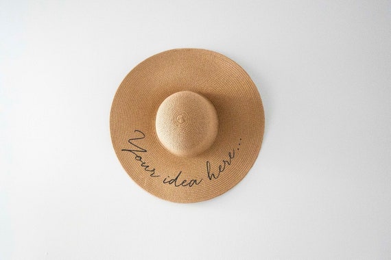 Customized Coffee Color Sun Hat: Personalized Floppy Hat