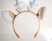 Beige Christmas Reindeer Antler Headband: Holiday Party Accessory — image 2