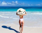 Ivory Floppy Sun Hat - Large Brim, Personalized Summer Hat — image 8