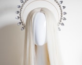 Crystal Sun Halo Headpiece: Golden Goddess Crown — image 1