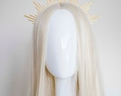 Gold Metal Sun Crown: Goddess Bridal Headpiece - Panmilli - 7 rays or 9 Rays — image 3