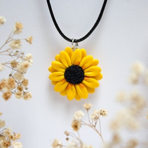 Handmade Sunflower Pendant, 2 Sizes, polymer clay necklace, gift for her, happy accessory, wedding, Bridesmaids Gift, Made in Australia