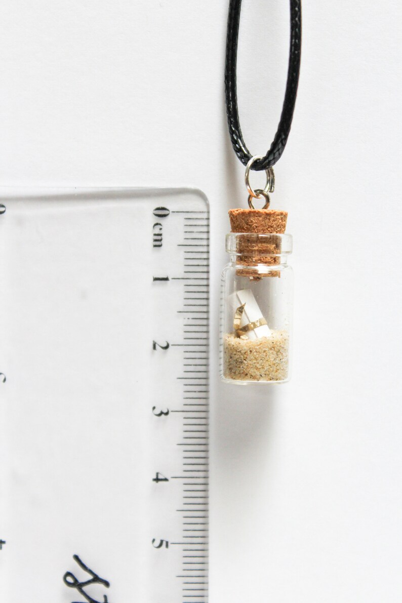 Message in a Bottle Charm Necklace, Handmade Jewellery, Miniature, ocean theme, Beach Necklace, Gift for Her, made in Australia image 6