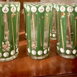 Scottish Old Course Golf High Ball Glasses by Richard E Bishop