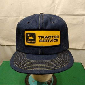 Vintage John Deere Denim Hat Rare Classic Patch Trucker Snapback Cap