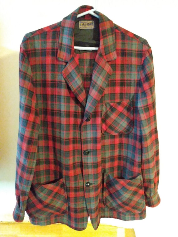 Blazer Homme Pendleton En Laine - Taille M, Gris, Occasion Très Bon état