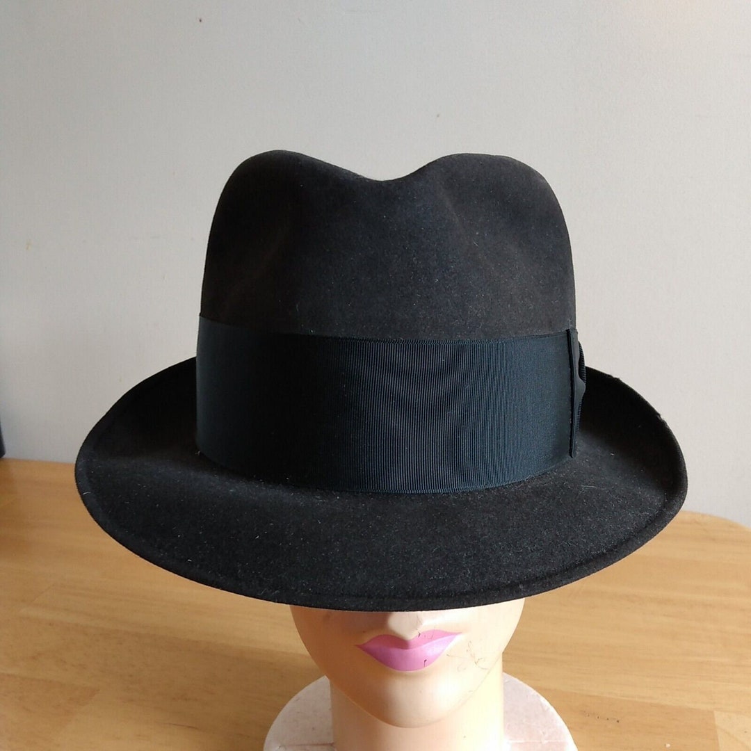 Vtg Resistol Fedora Hat Kitten Finish Beaver 3X 7 1/8 Selfconforming