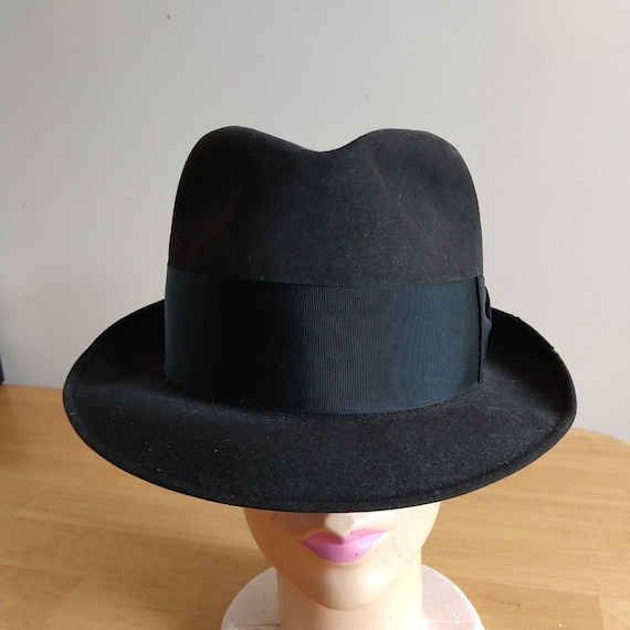 Vtg Resistol Fedora Hat Kitten Finish  Beaver 3X … - image 1