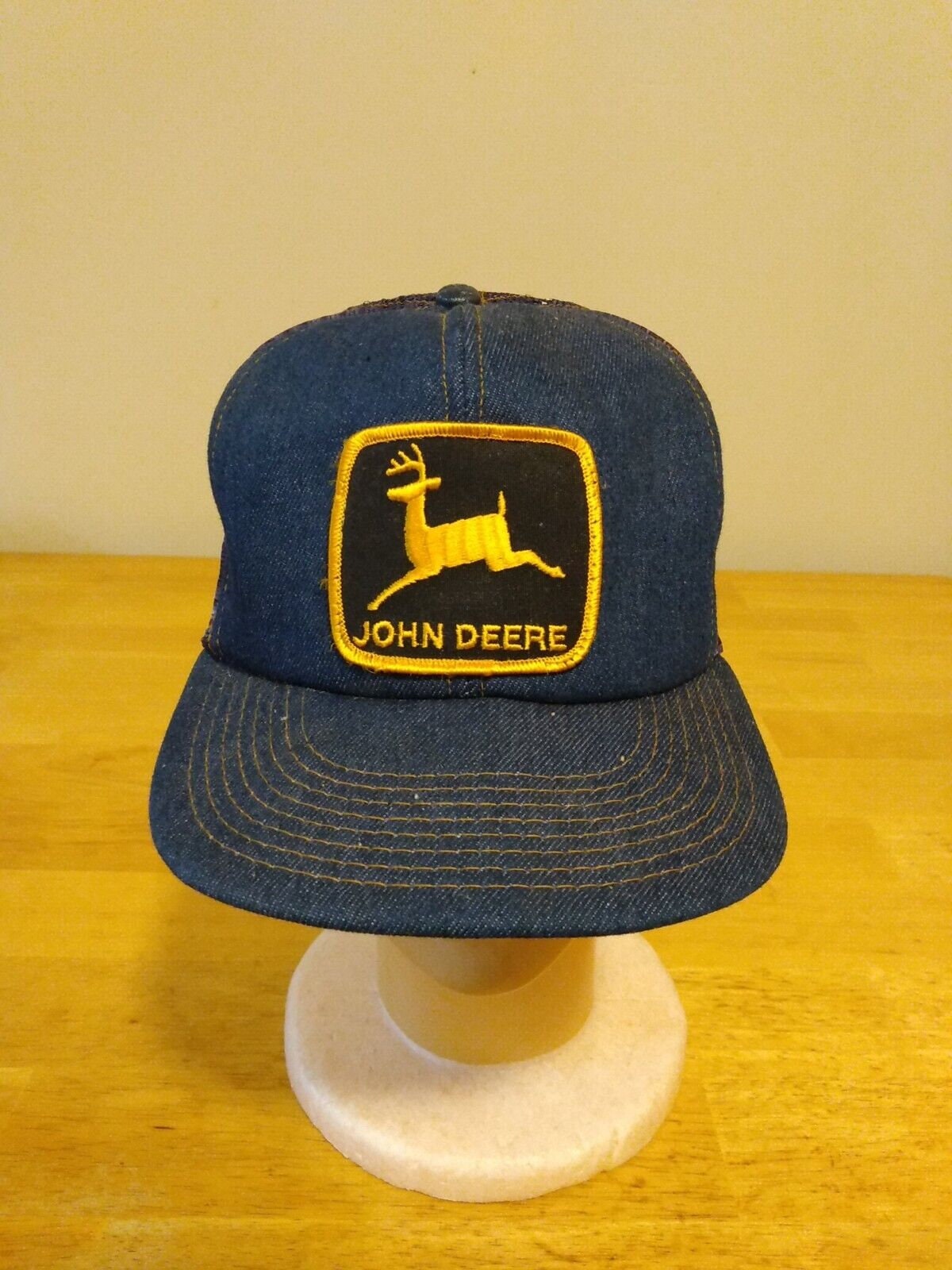 Buy Vintage John Deere Denim Mesh Snap Back Patch Trucker Hat Cap Made in  USA Online in India 