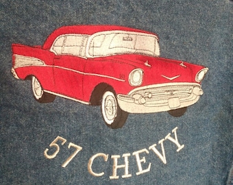 Jaqueta jeans autêntica internacional heartbeat of america 57 chevy